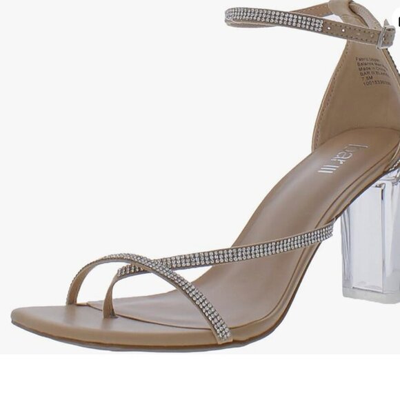 Womens Rhinestone Ankle Strap Heels - Picture 1 of 7